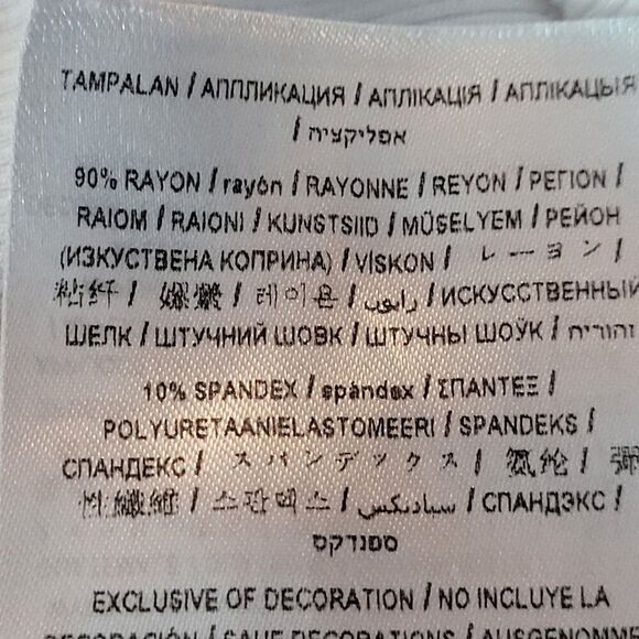 Y2K Guess White Ribbed Womens Short Sleeve V-neck Top Sz M Black Logo Stretch - Picture 6 of 14